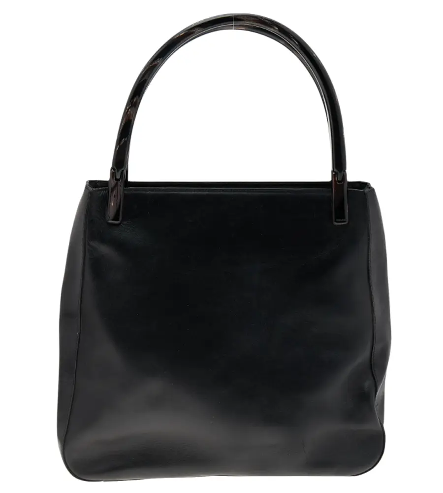 Prada Black Acrylic and Leather Tote Bag
