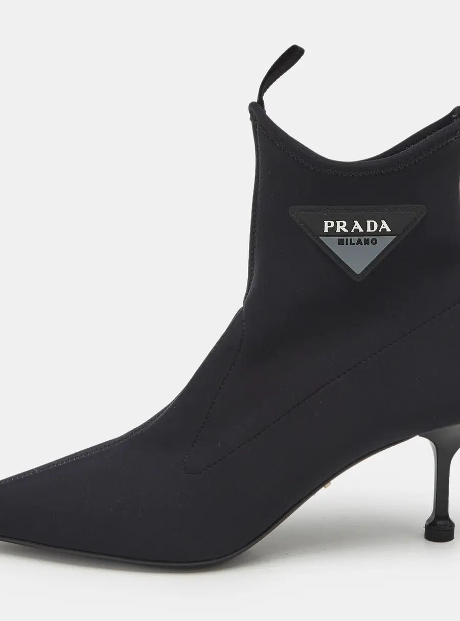 Prada Size 39 Black Neoprene Ankle Length Boots
