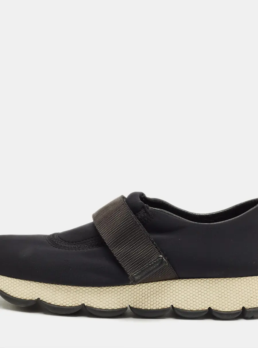 Prada Navy Blue Neoprene Velcro Sneakers Size 37