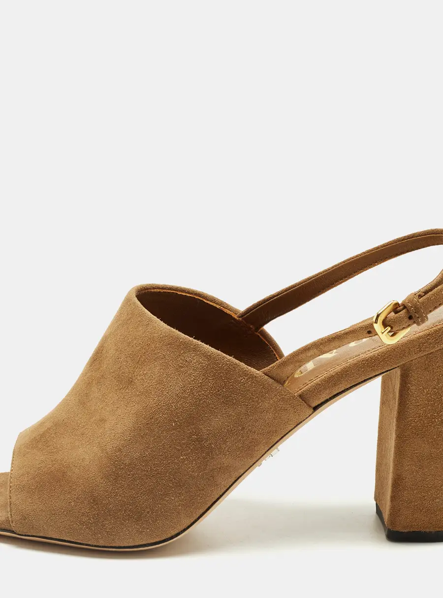 Prada Size 36 Brown Suede Slingback Pumps