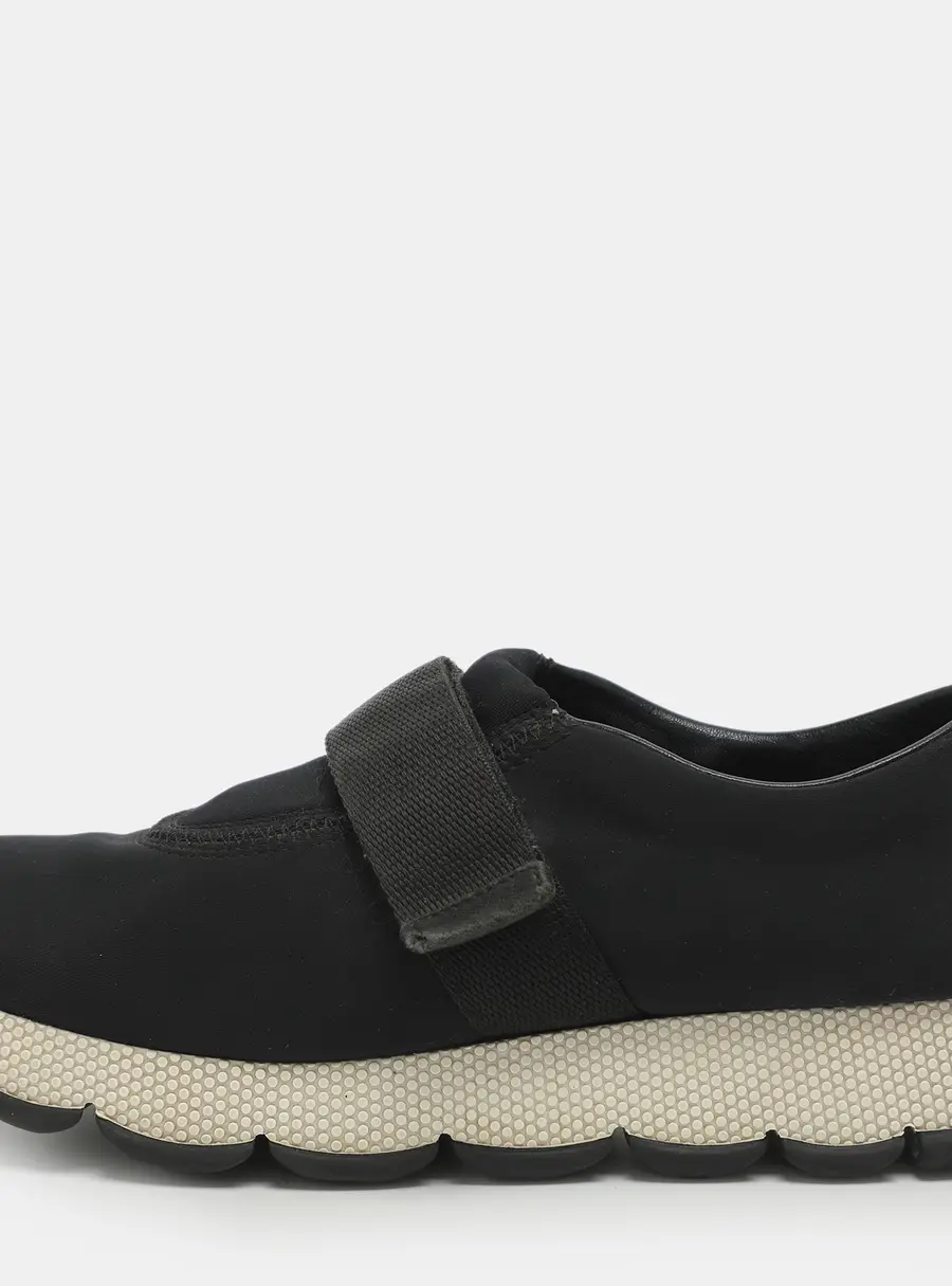 Prada Size 36.5 Black Neoprene Velcro Sneakers