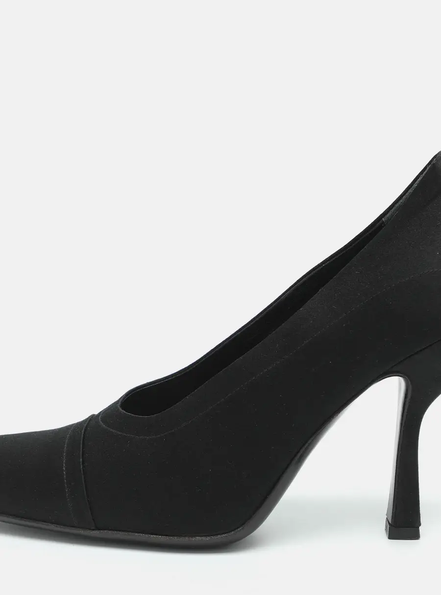 Prada Size 36.5 Black Satin Pumps