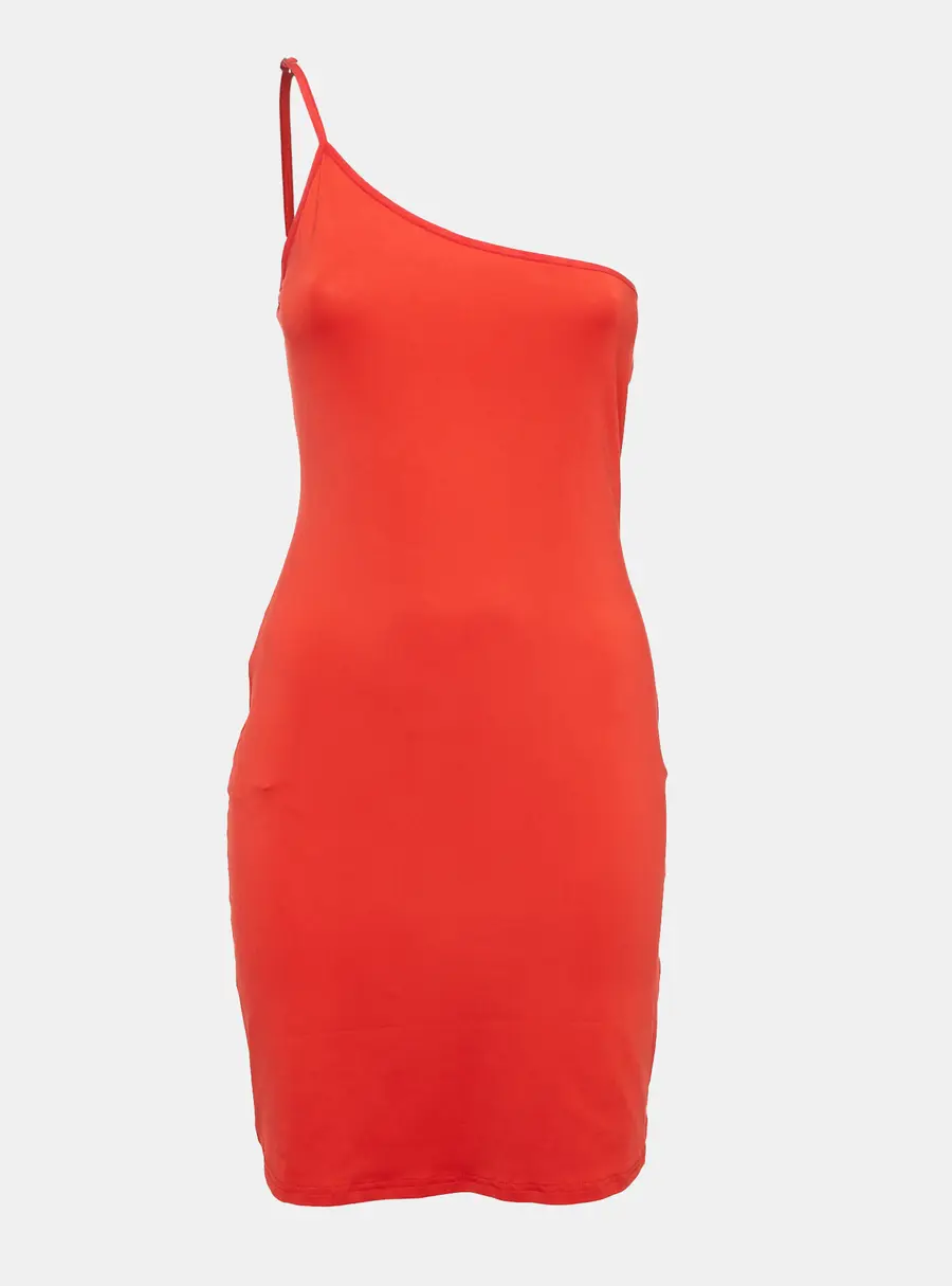 Preen By Thornton Bregazzi Red Jersey One Shoulder Bodycon Dress M