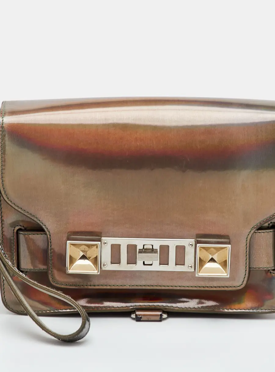 Proenza Schouler PS11 Metallic Holographic Patent Leather Clutch