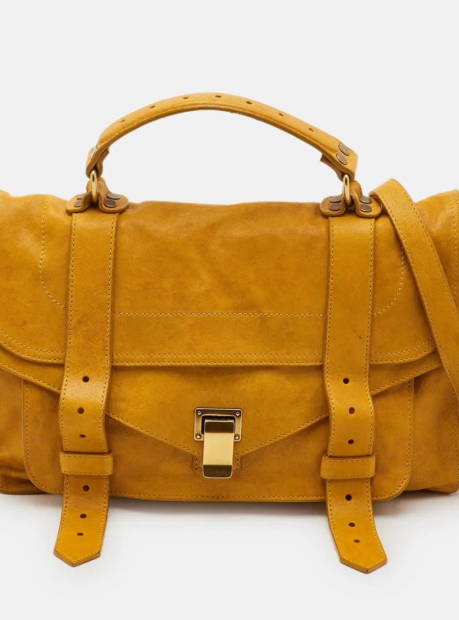 Proenza Schouler PS1 Yellow Leather Top Handle Bag
