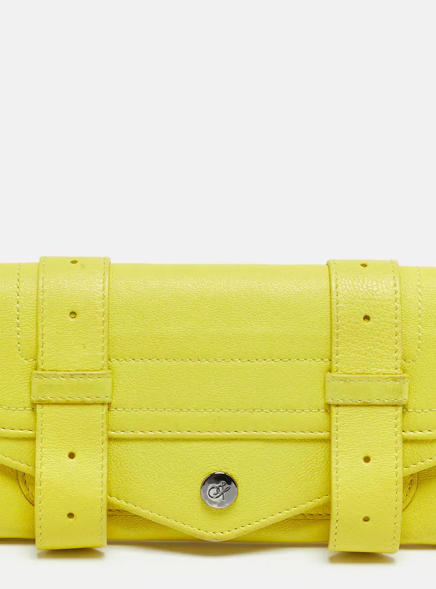 Proenza Schouler PS1 Lime Yellow Leather Continental Wallet