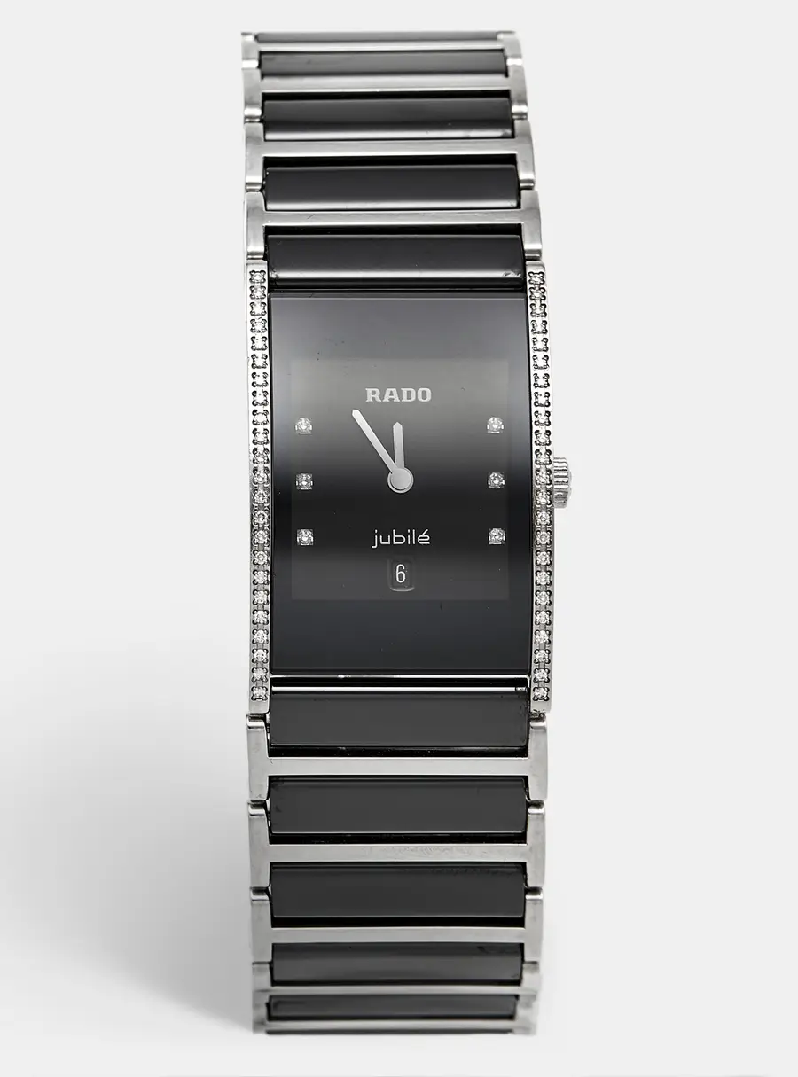 Rado Integral 160.0758.3 Black Dial Diamond Ceramic Stainless Steel Women's Wristwatch 23.50 mm