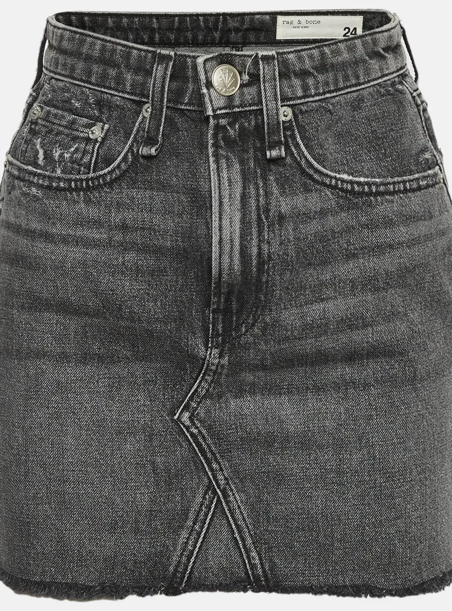 Rag & Bone Grey Denim Mini Skirt S/Waist 24"