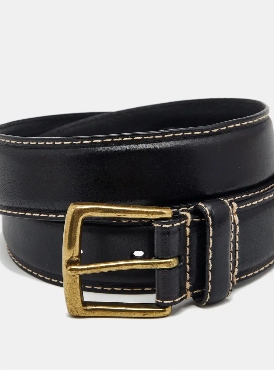 Polo Ralph Lauren Black Leather Buckle Belt 80CM