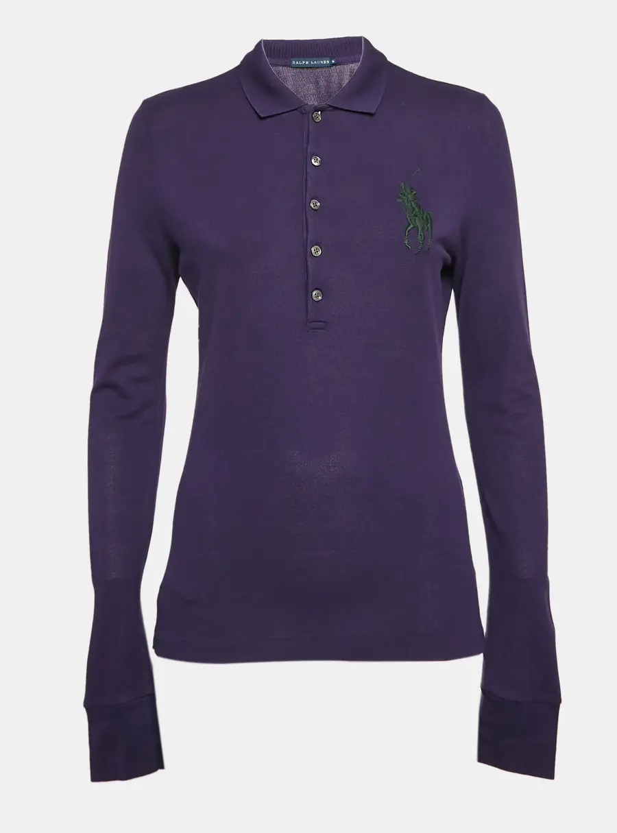 Polo Ralph Lauren Purple Cotton Pique Long Sleeve Polo T-Shirt M