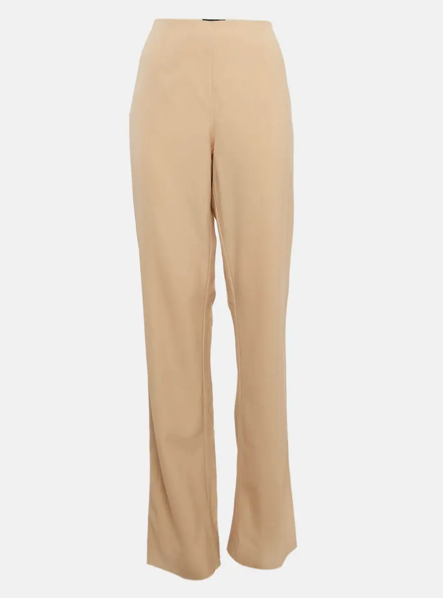 Ralph Lauren Beige Stretch Wool Straight Leg Trousers L
