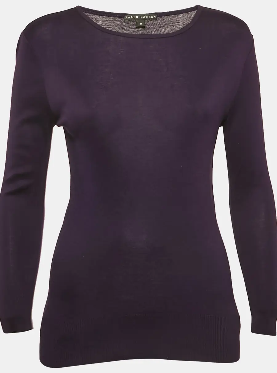 Ralph Lauren Purple Cotton Long Sleeve Sweater M