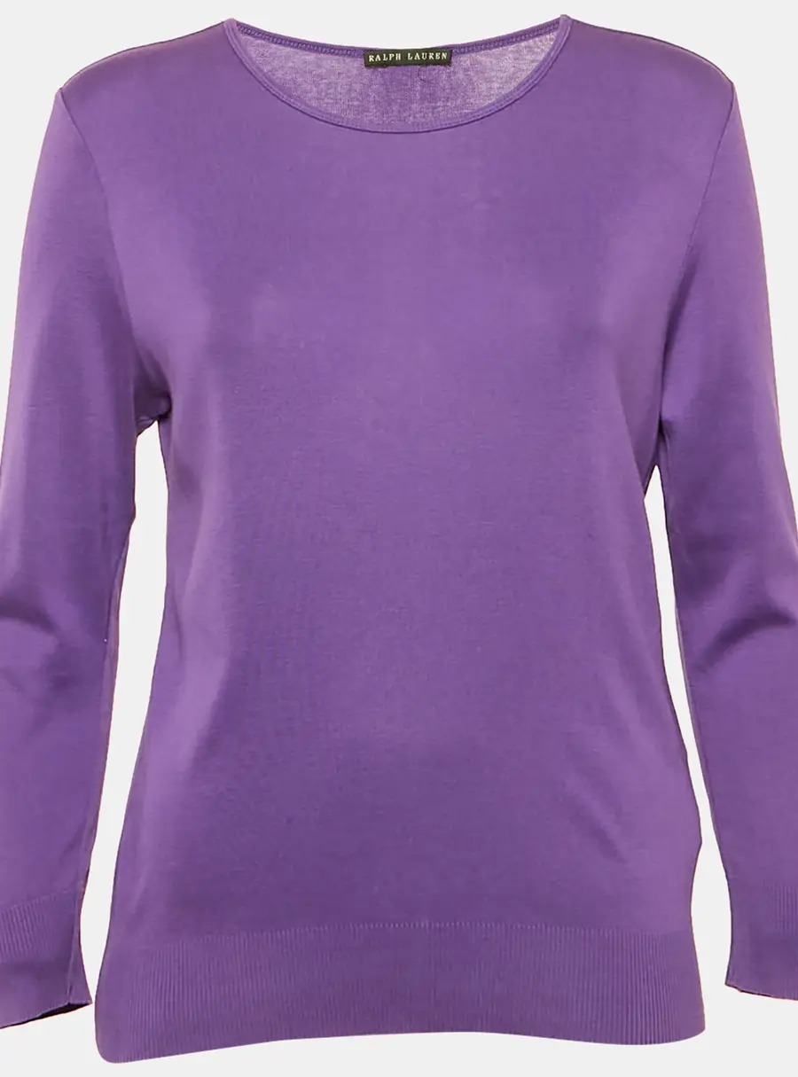 Ralph Lauren Purple Cotton Knit Pullover S