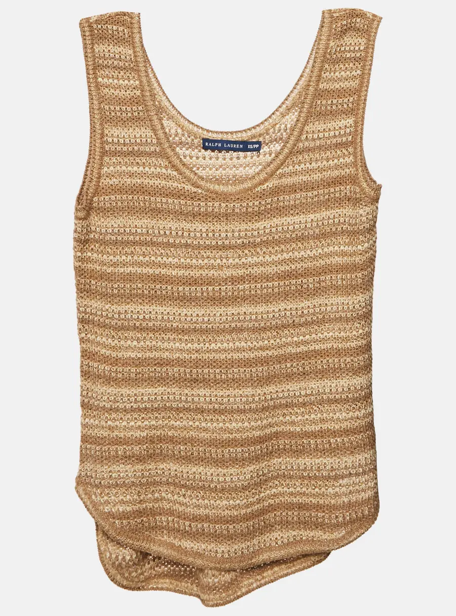 Ralph Lauren Brown Crochet Tank Top XS