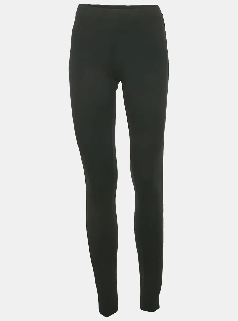 Ralph Lauren Black Embroidered Hem Jersey Leggings M