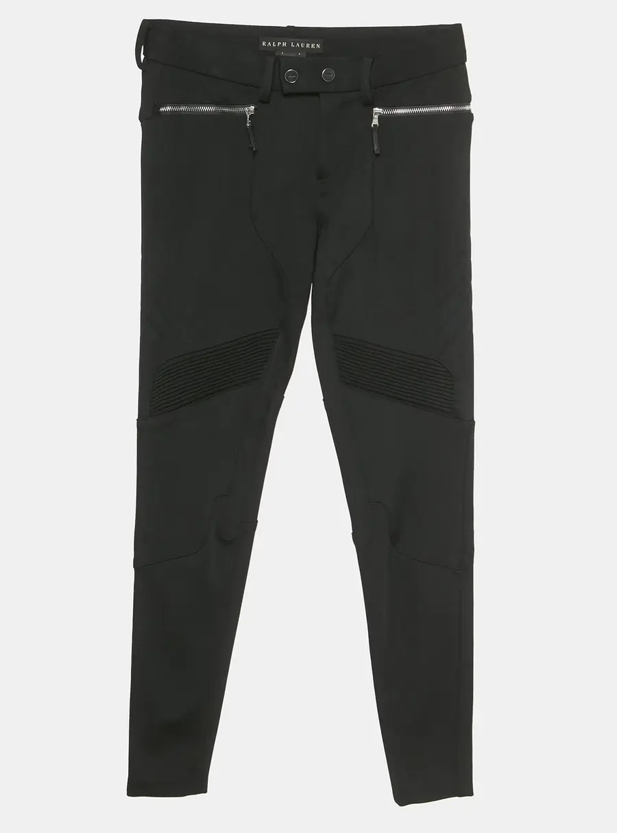 Ralph Lauren Black Zipper Detail Leggings S