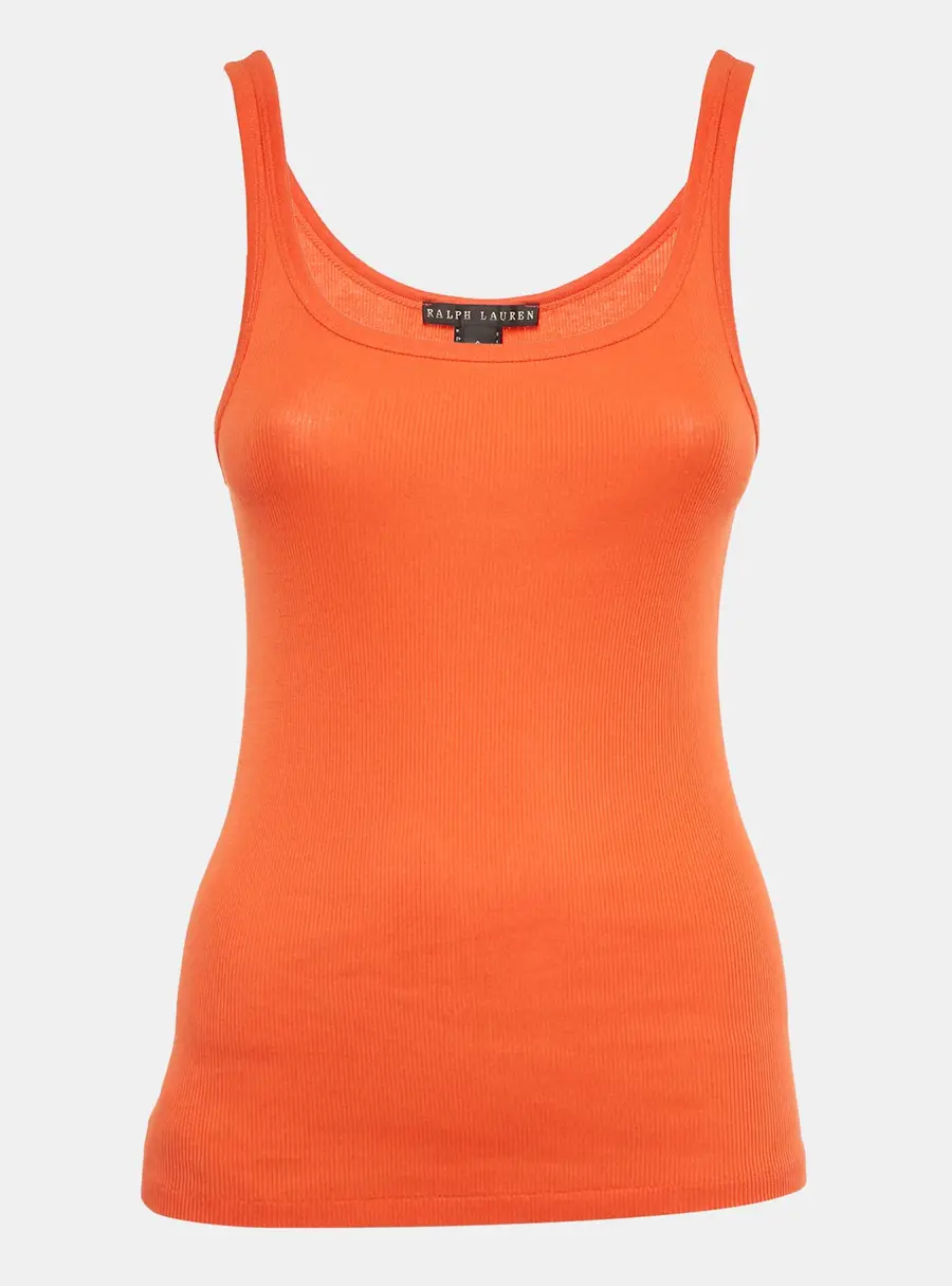Ralph Lauren Orange Rib Knit Tank Top S