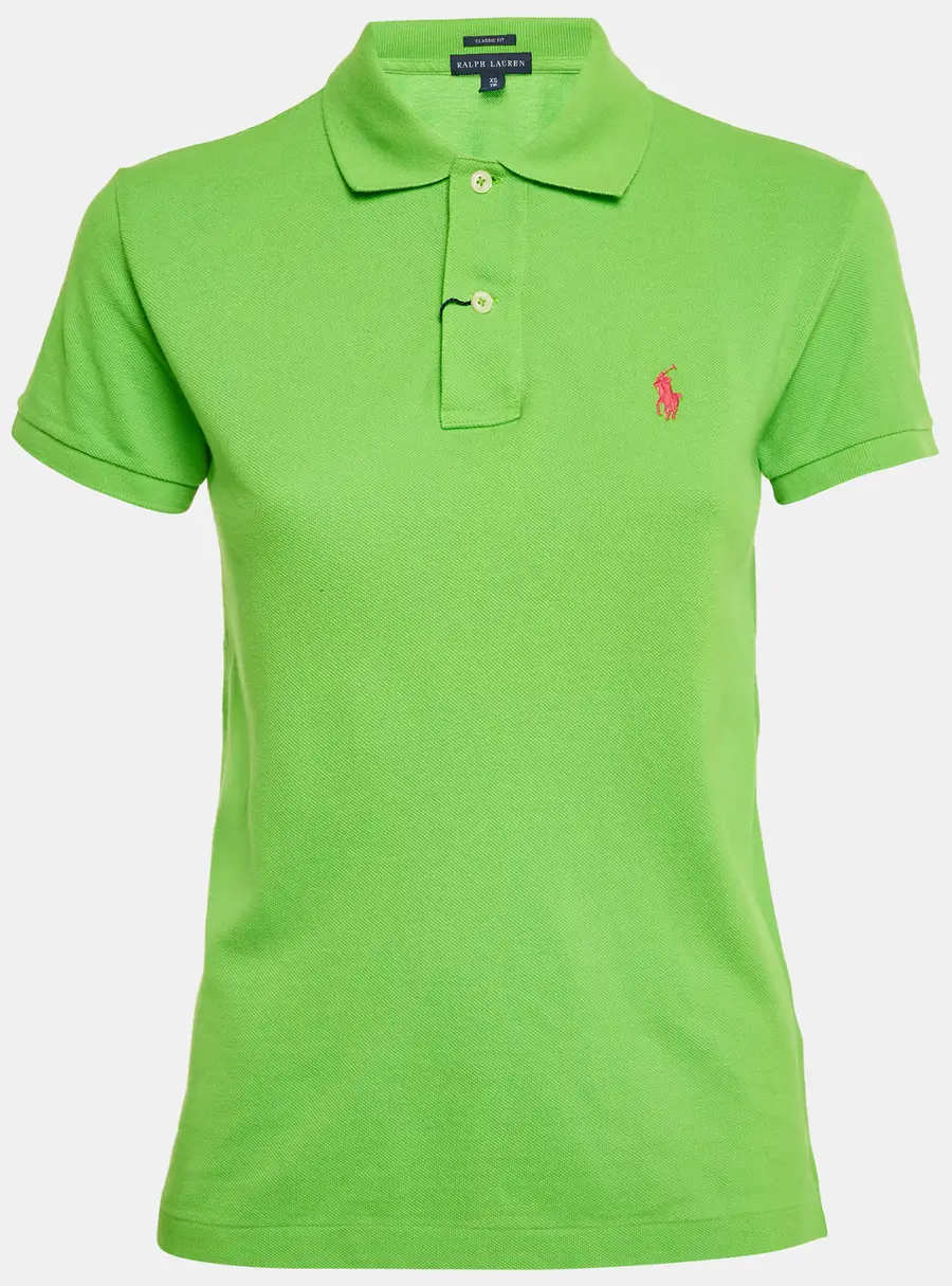Ralph Lauren Green Logo Embroidered Cotton Classic Fit Polo T-Shirt XS