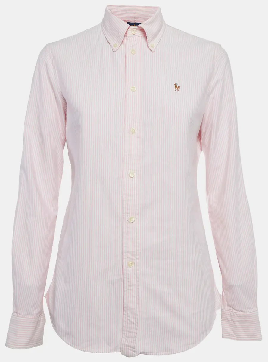 Ralph Lauren Pink Striped Cotton Slim Fit Shirt S