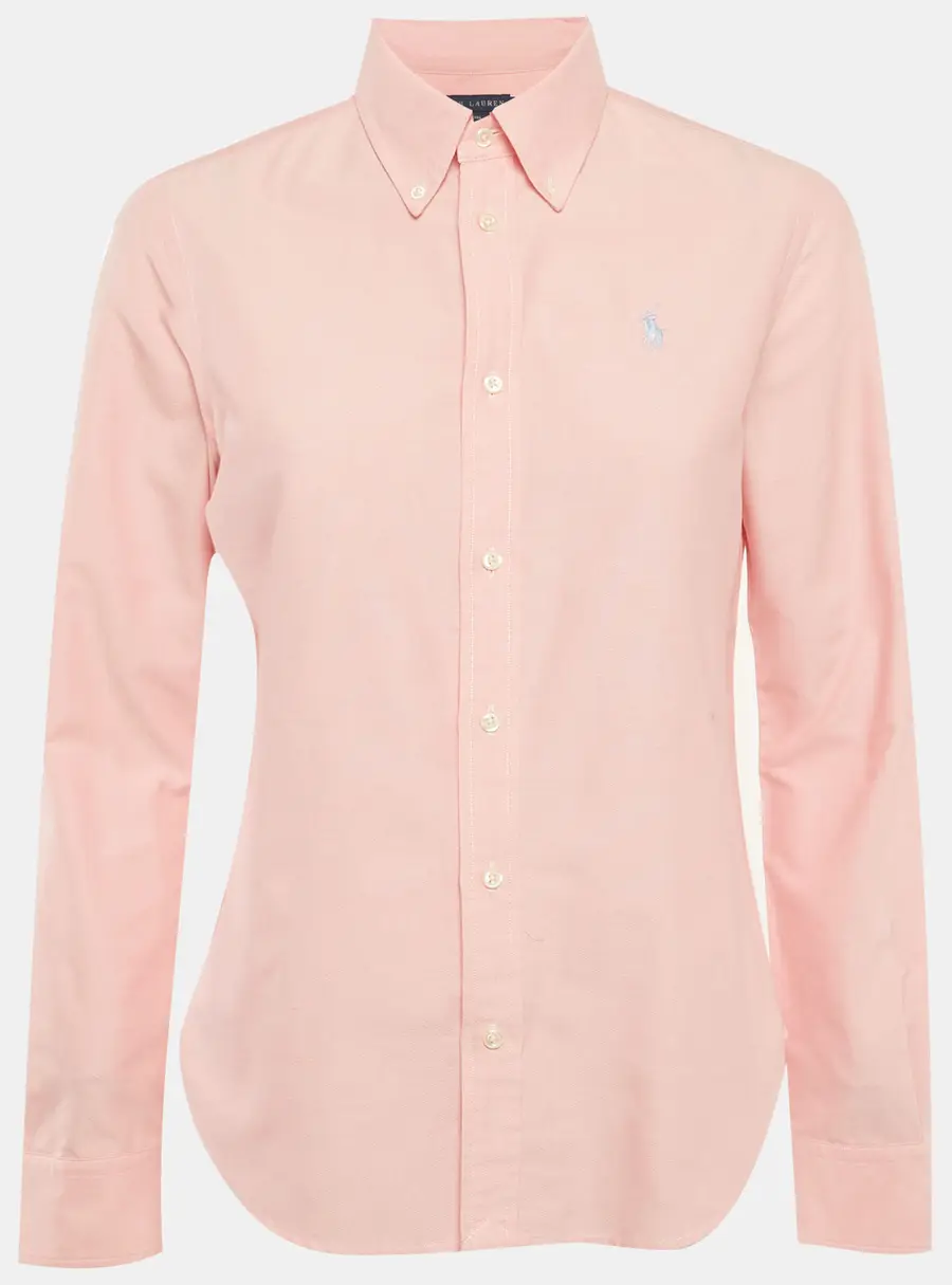 Ralph Lauren Pink Logo Embroidered Cotton Shirt M