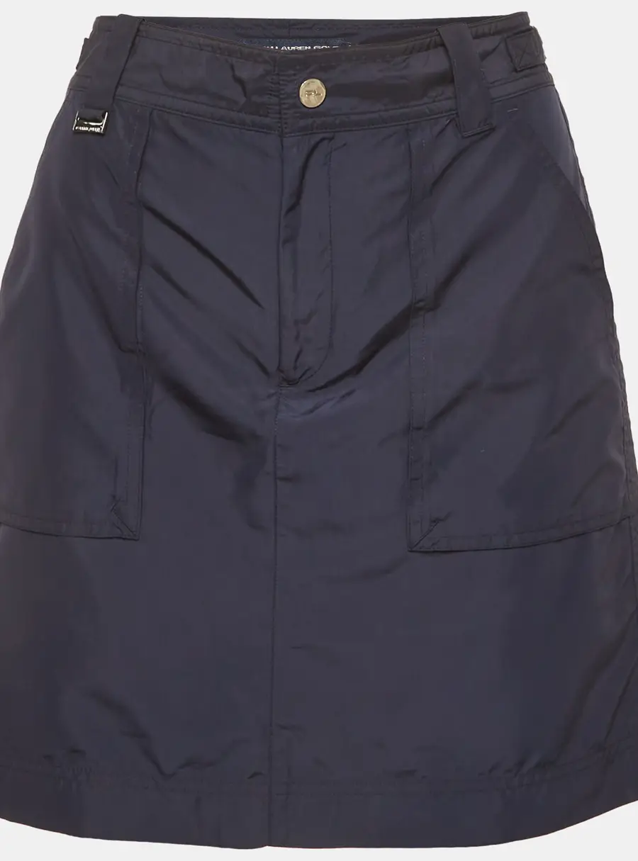 Ralph Lauren Navy Blue Nylon Mini Skirt M