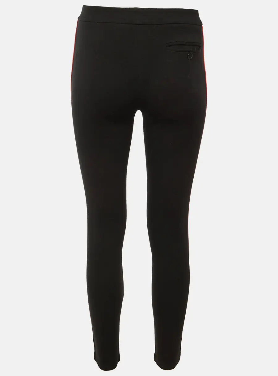 Ralph Lauren Black Knit Contrast Strip Detail Pants XS