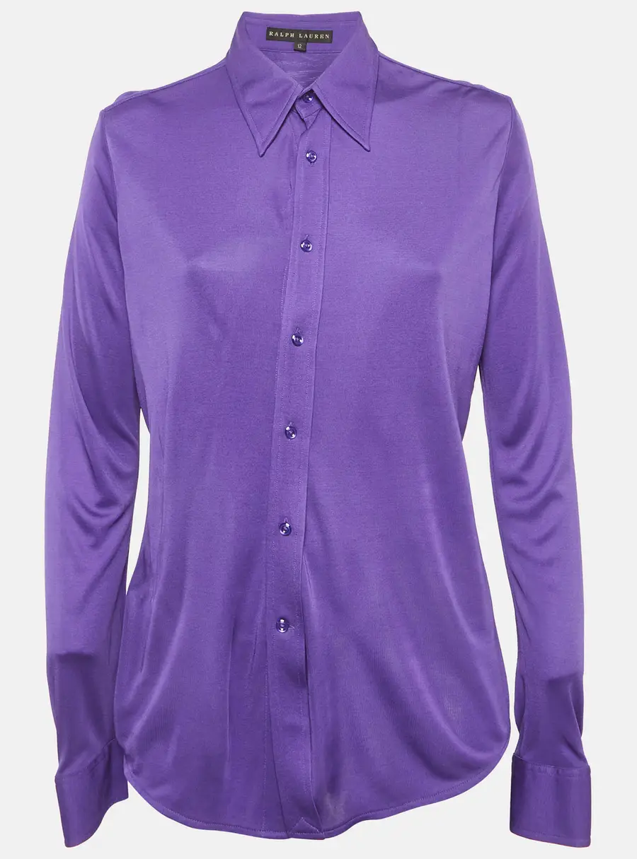 Ralph Lauren Purple Jersey Long Sleeve Shirt L