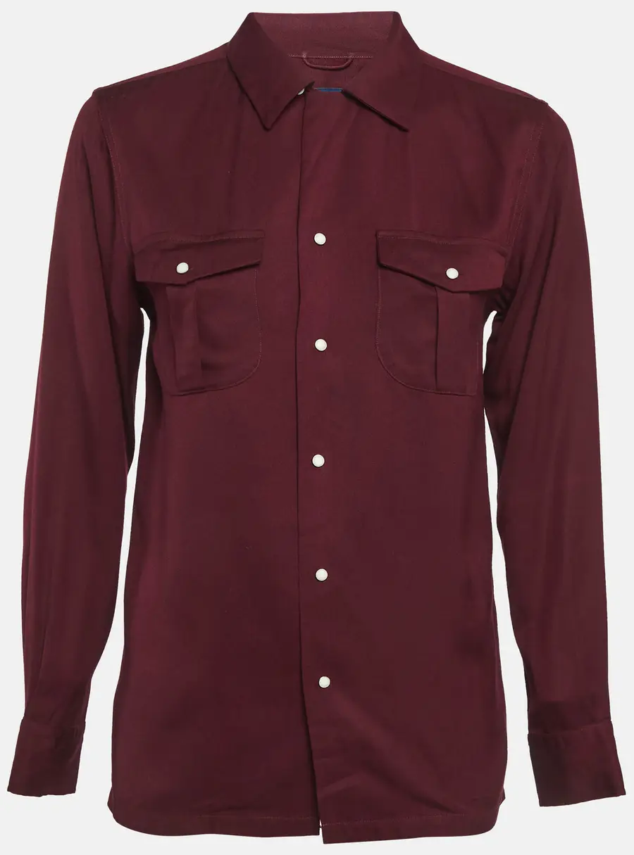 Ralph Lauren Burgundy Cotton Long Sleeve Shirt S