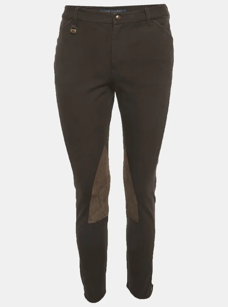 Ralph Lauren Brown Suede and Gabardine Breeches M