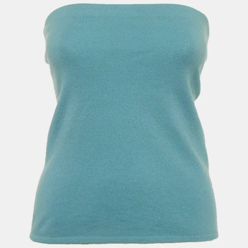 Ralph Lauren Blue Cashmere Knit Tube Top L