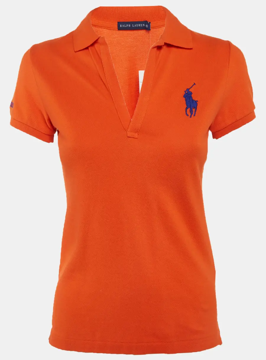 Ralph Lauren Orange Pique Polo T-Shirt XS