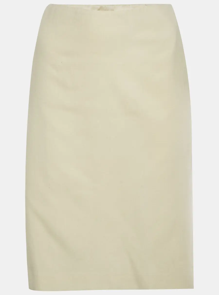 Ralph Lauren Beige Wool Blend Zip Up Pencil Skirt L