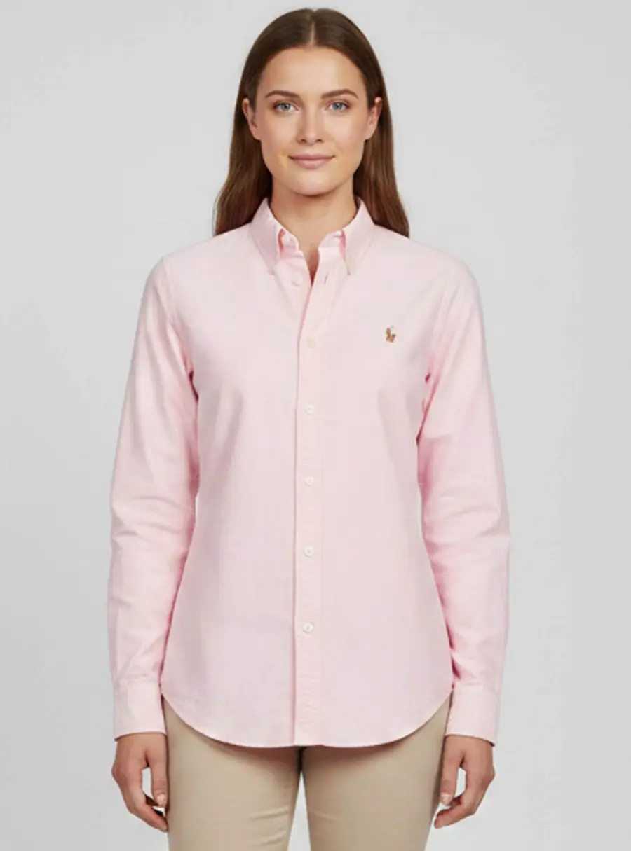 Ralph Lauren Pink Oxford Cotton Slim Fit Shirt M