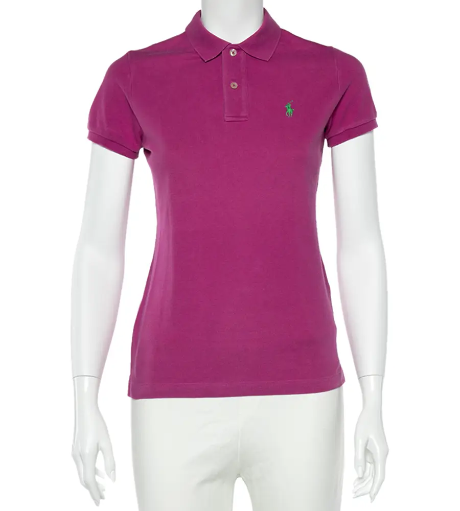 Ralph Lauren Fuchsia Cotton Pique Skinny Fit Polo T-Shirt