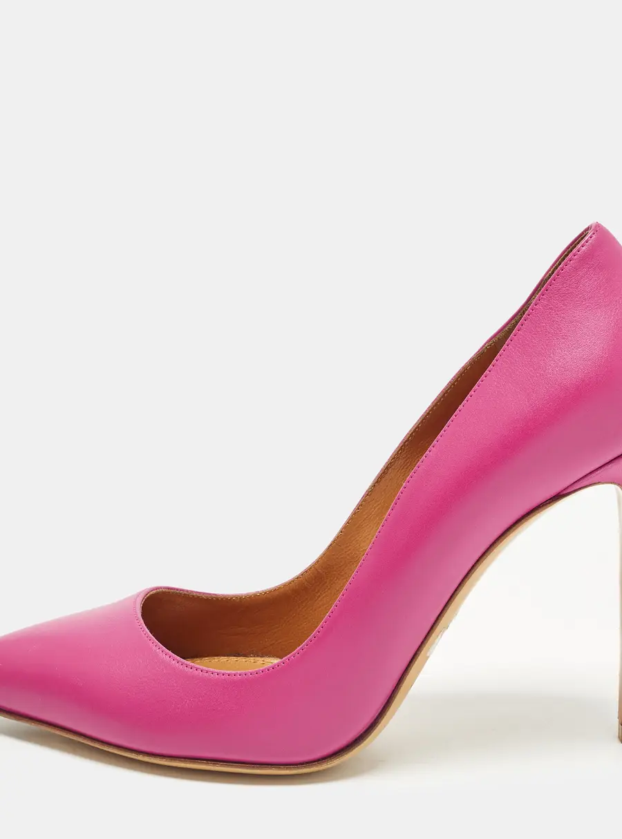 Ralph Lauren Size 38.5 Purple Leather Pinted Toe Pumps