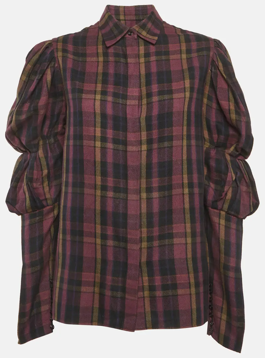 Ralph Lauren Collection Multicolour Plaid Flannel Vivian Blouse L