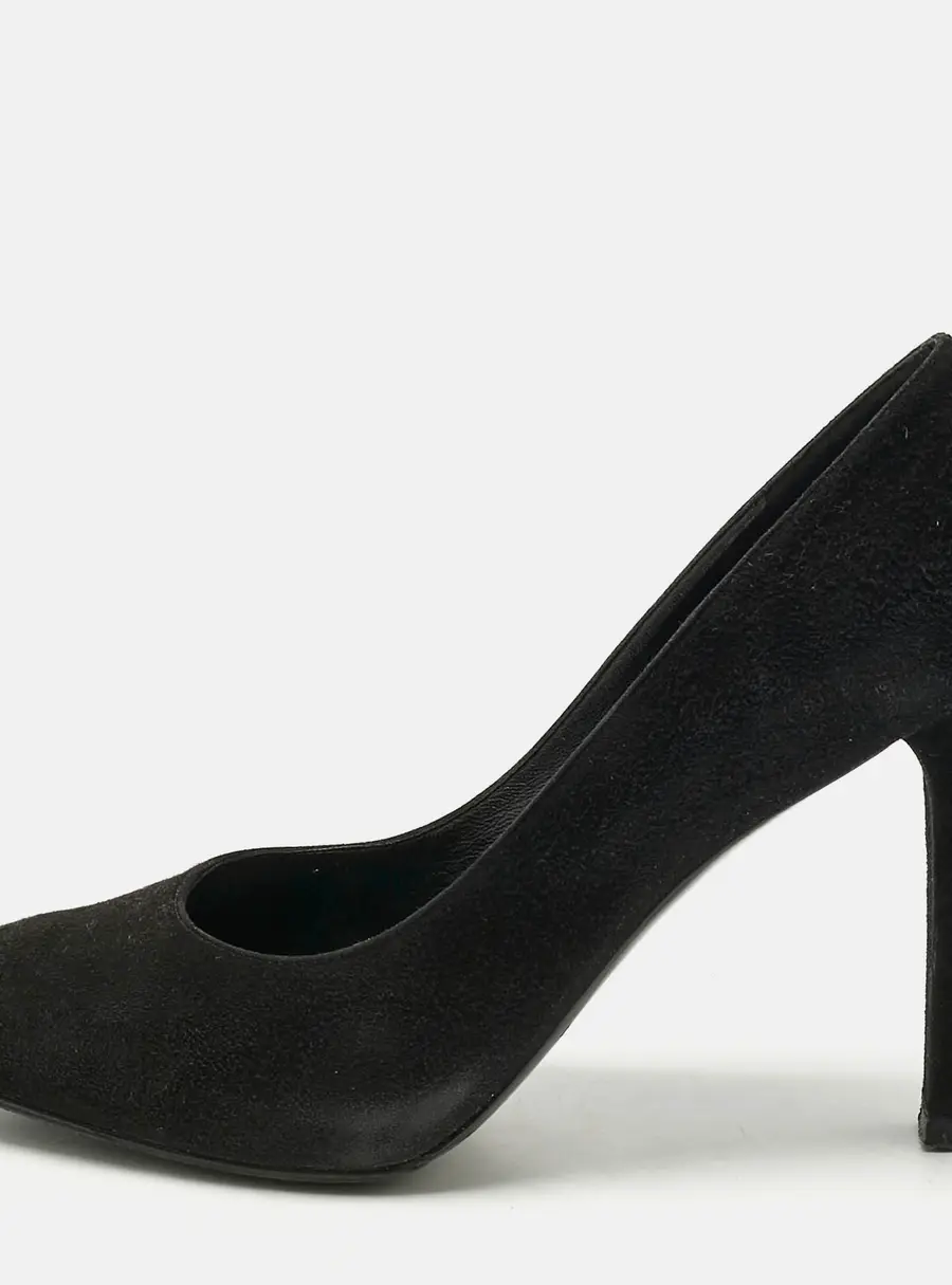 Ralph Lauren Collection Black Suede And Leather Pumps Size 38