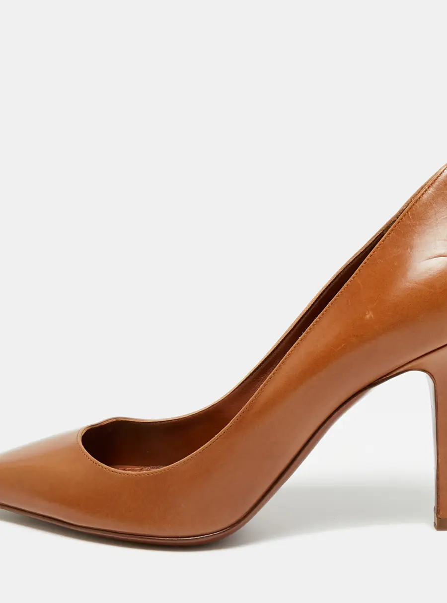 Ralph Lauren Collection Size 39 Brown Leather Pointed Toe Pumps
