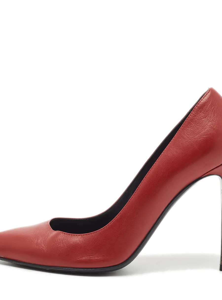 Ralph Lauren Collection Armissa Size 37 Red Leather Pumps