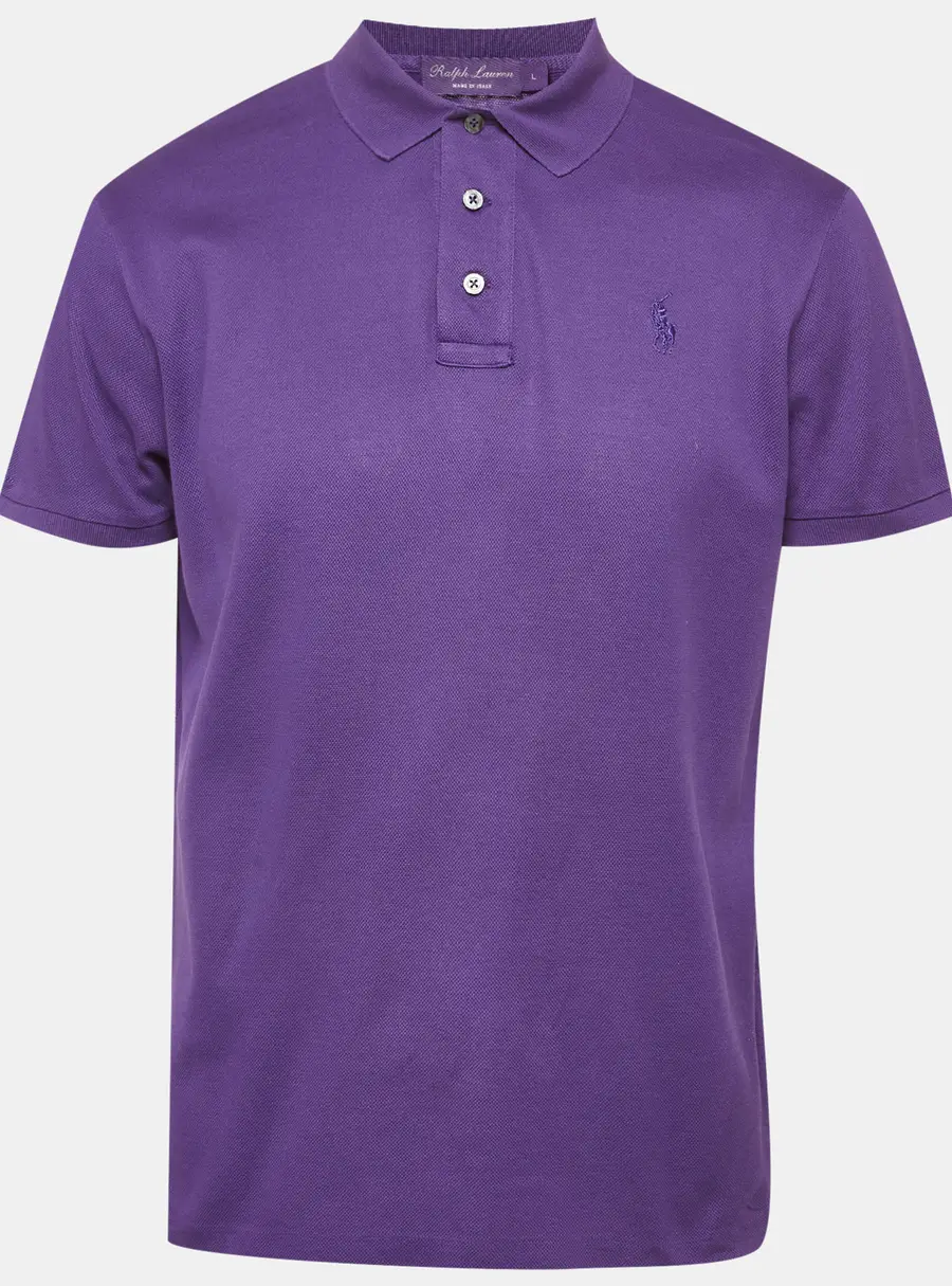Ralph Lauren Purple Label Purple Cotton Pique Polo T-Shirt L