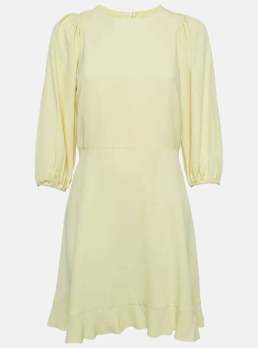 Red Valentino Yellow Crepe Flared Short Dress M