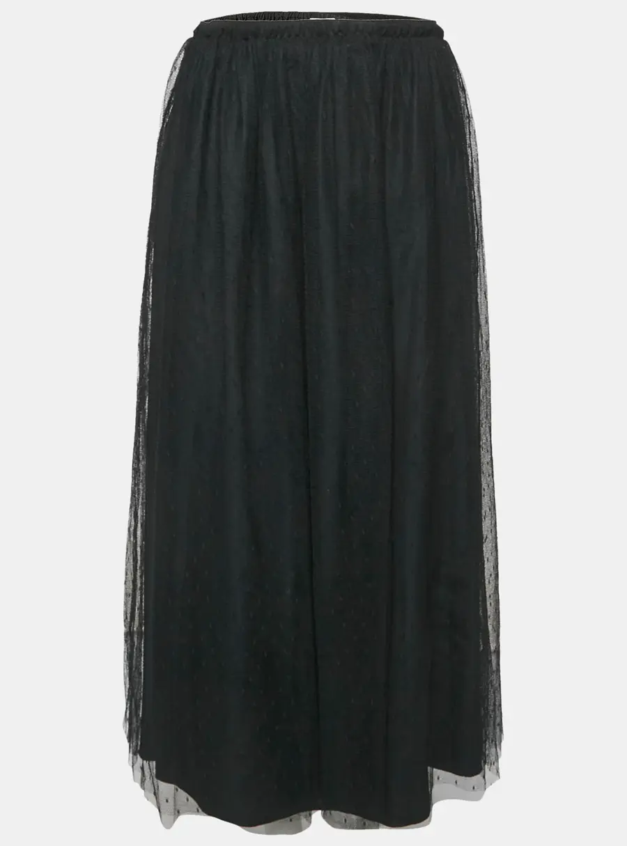 RED Valentino Black Tulle Midi Skirt M
