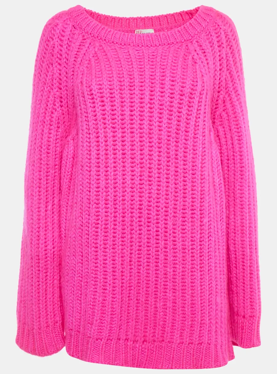 RED Valentino Pink Rib Knit Oversized Sweater M