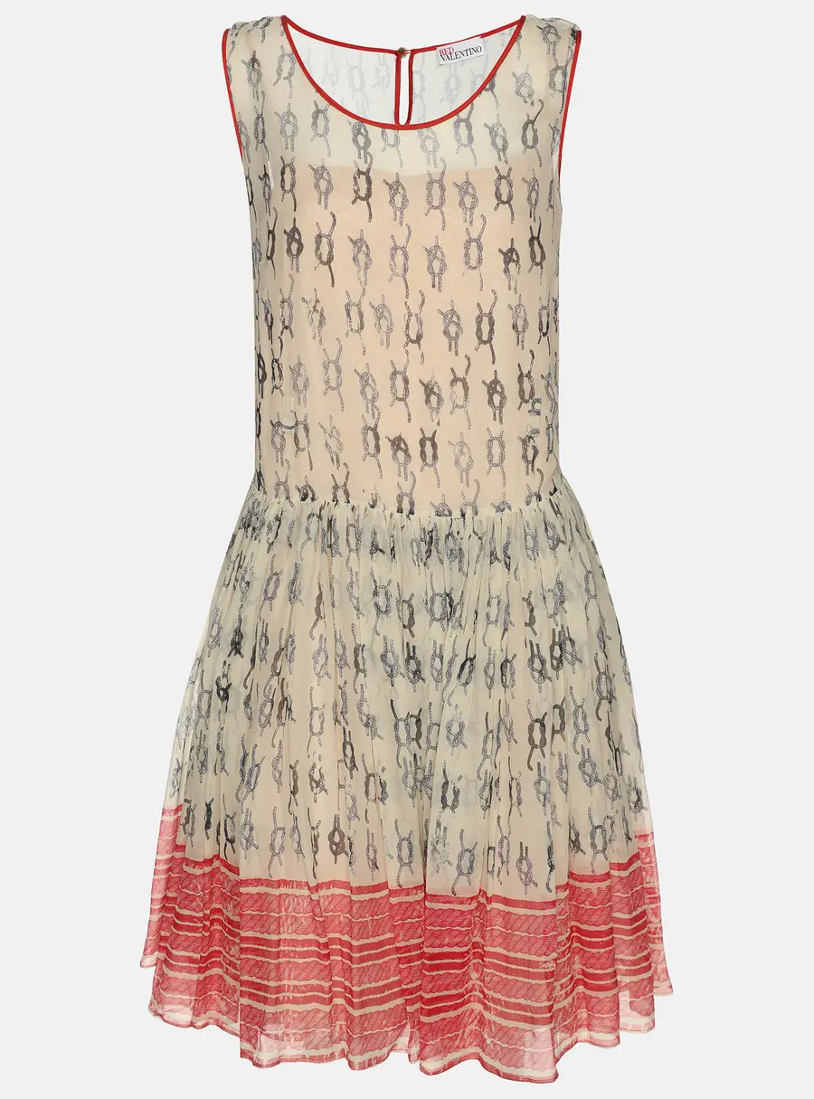 RED Valentino Multicolor Printed Chiffon Mini Dress S