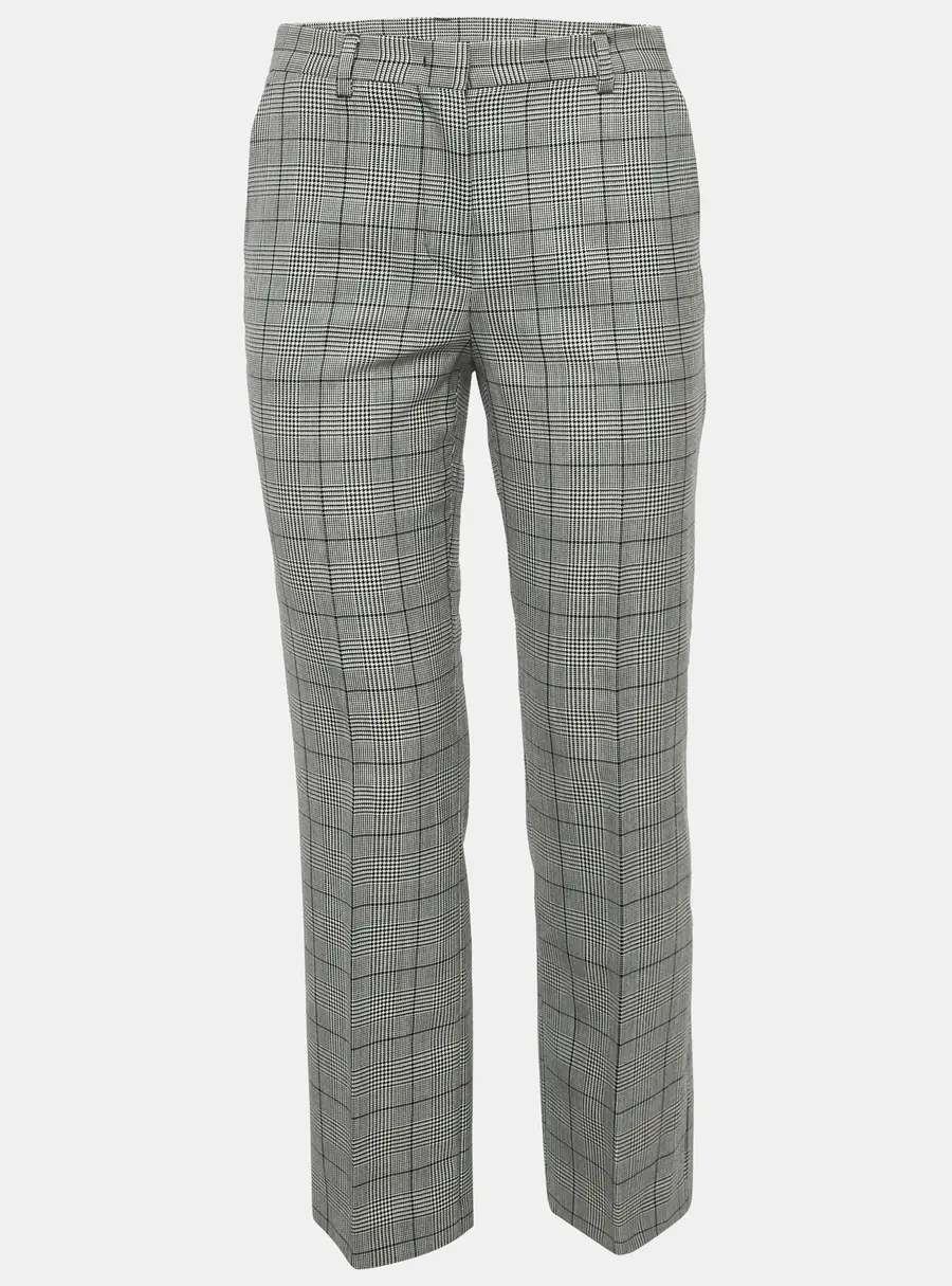 RED Valentino Grey Houndstooth Pattern Wool Pants S