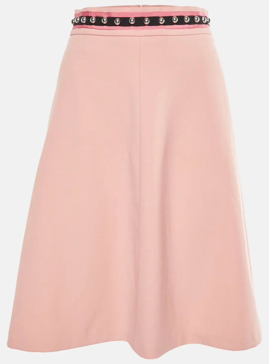 RED Valentino Stretch Crepe Pink A -Line Skirt S