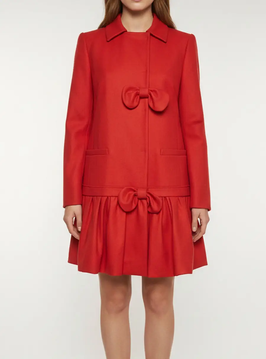 RED Valentino Red Button Double Breasted Coat M