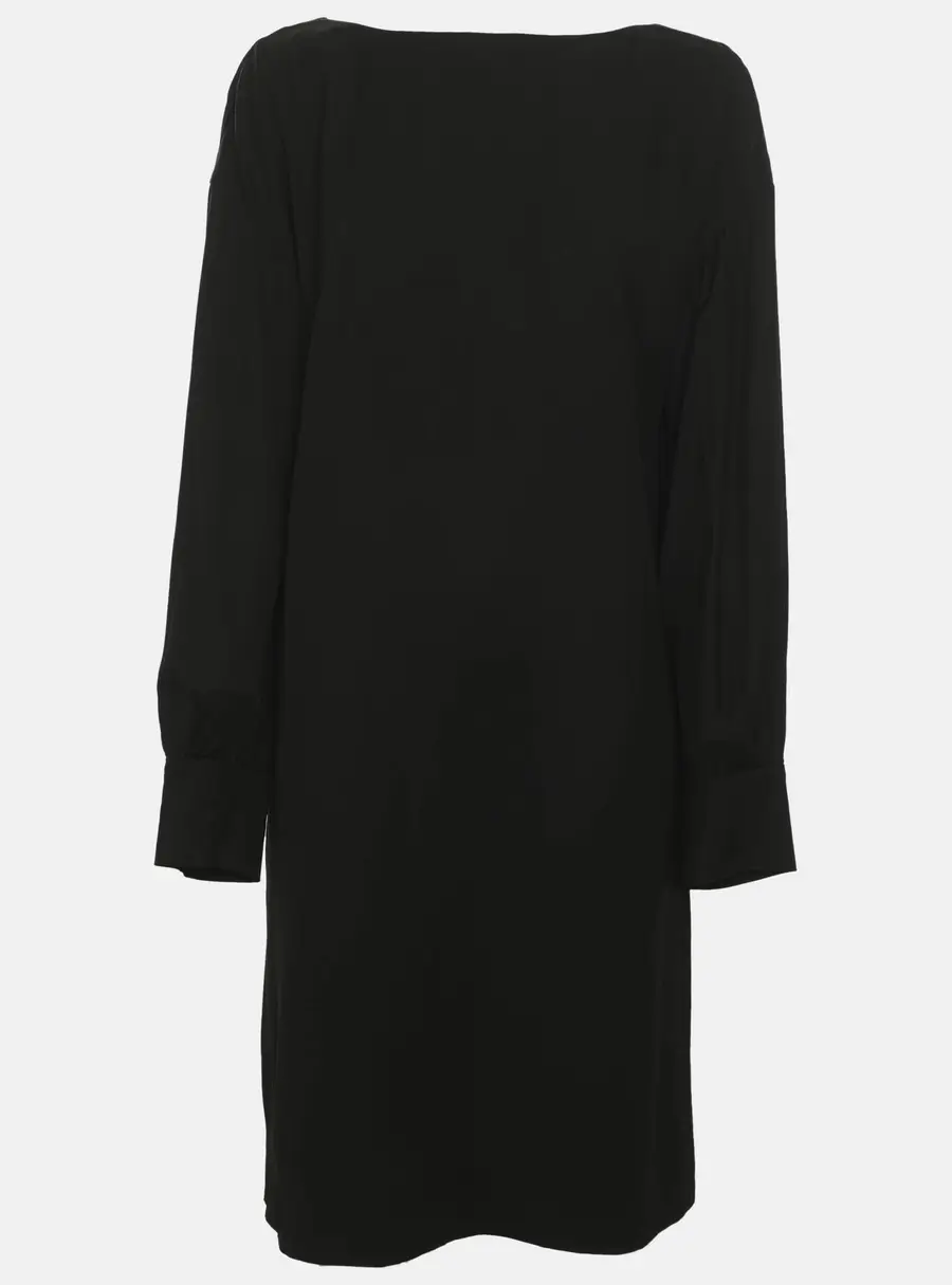RED Valentino Black Satin Long Sleeve Backless Mini Dress M