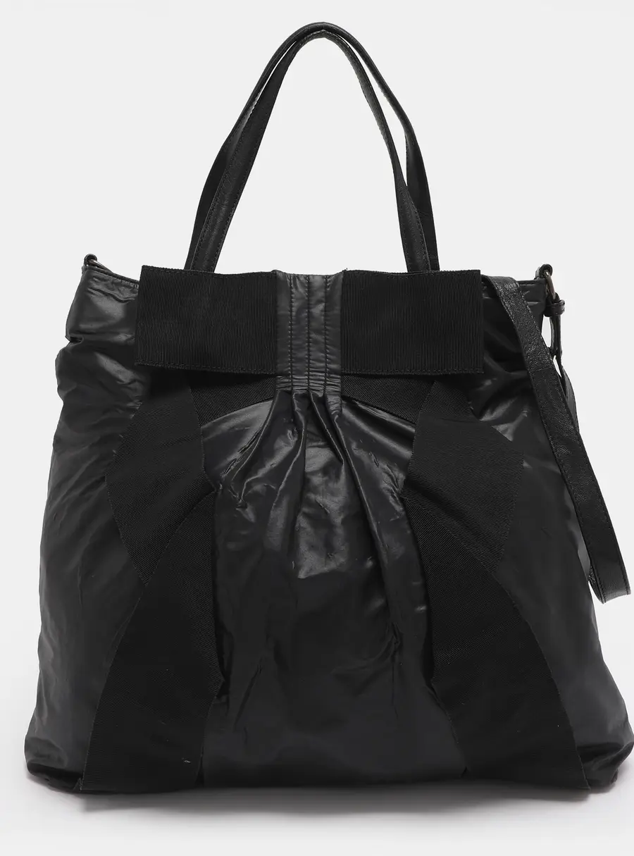 RED Valentino Black Nylon Tote Bag