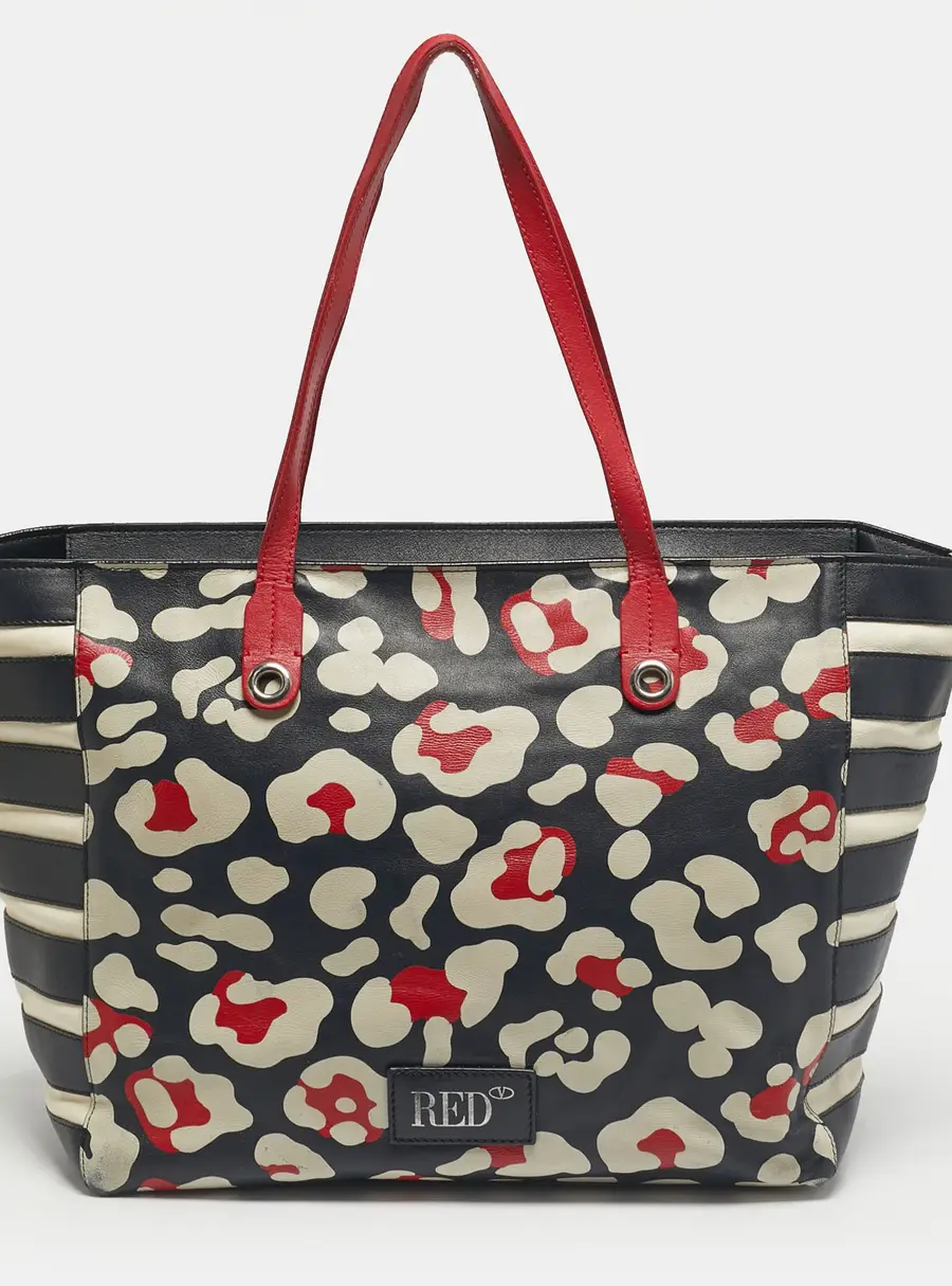 RED Valentino Multicolor Leather Zip Shopper Tote